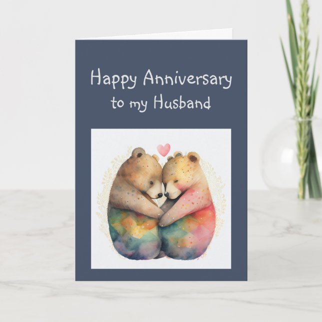  Anniversary Husband Honey Bear Animals  Card (Front)
