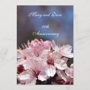 anniversary invitation cherry blossoming tree