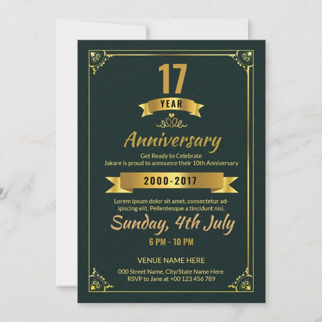 Anniversary Invitation Flyer Template (Front)