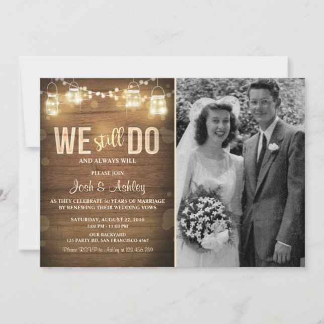 Anniversary invitation Rustic Vow Renewal Party (Front)