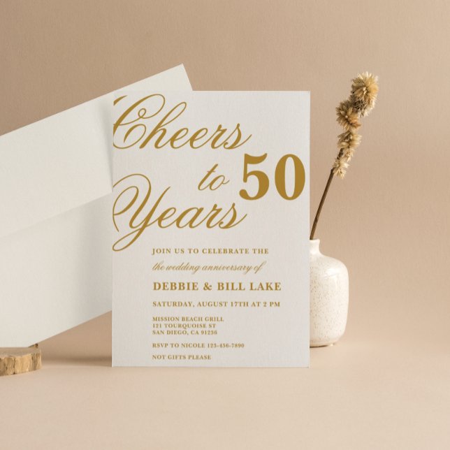 Anniversary Invitations Cheers to 50 Years Invite (Creator Uploaded)