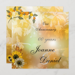 Anniversary Invite Sunflowers Autumn Flowers 2