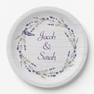 Anniversary Lavender Wreath  with Butterfly Paper Plate