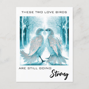 *~* Anniversary Love Birds AP54 Art Winter Postcard