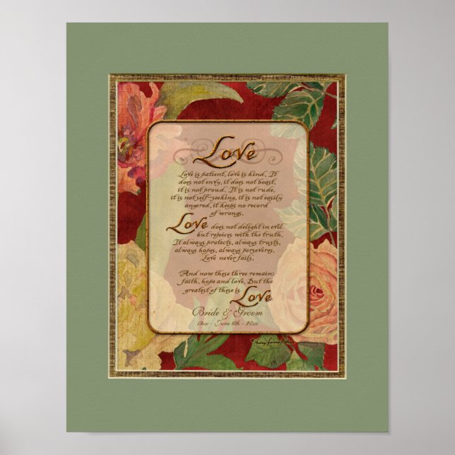 Anniversary, Love Chapter 1 Corinthians 13 Poster (Front)