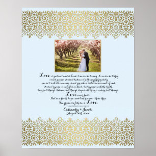 Anniversary, Love Chapter 1 Corinthians 13 w Photo Poster