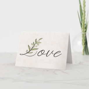 Anniversary Love Font with Leaves Card