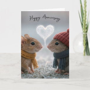 Anniversary Mice With a Frosty Heart Card