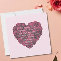 Anniversary Modern Heart Roses Romantic Quote Card