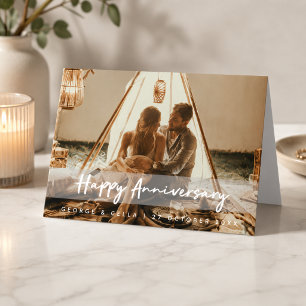 Anniversary Modern Photo   Happy Couple Pic & Name Card