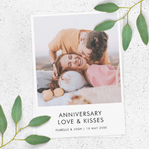 Anniversary Modern Photo Love Kisses Stylish Card