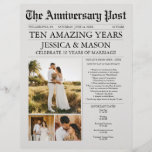 Anniversary Newspaper Gift Vow Renewal Program Flyer<br><div class="desc">Looking for a unique gift for your spouse? Or need a unique program for your vow renewal ceremony? This unique anniversary newspaper program is perfect! Easily edit the photos, wording, placement of boxes/lines to create a unique program. *Please note that the word search is not editable and some of the...</div>