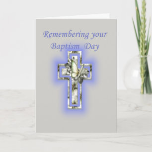 Anniversary of Baptism Cross and Butterfly Card