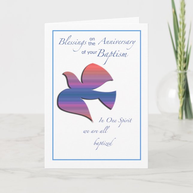 Anniversary of Baptism Dove Card (Front)