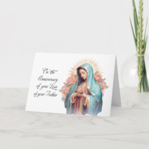 Anniversary of Loss of Father Blessed Virgin Mary Card