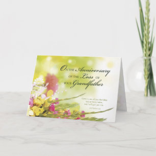 Anniversary of Loss of Grandfather, Death, Flowers Card