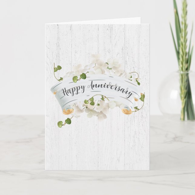 Anniversary On Birch Scroll With Ivy Card (Front)