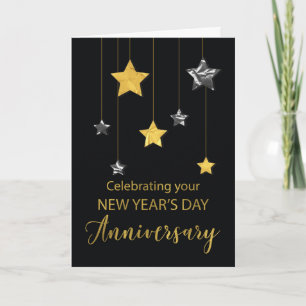 Anniversary on New Year's Day Star Shine Gold Card