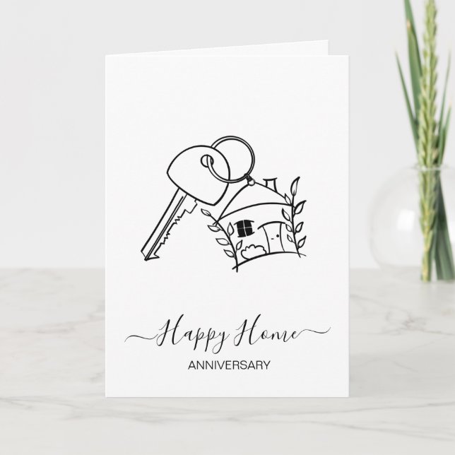 Anniversary on your new home real estate agent car card (Front)