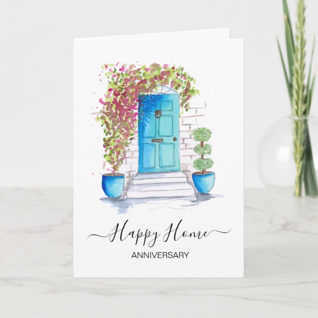 Anniversary on your new home real estate agent card (Front)