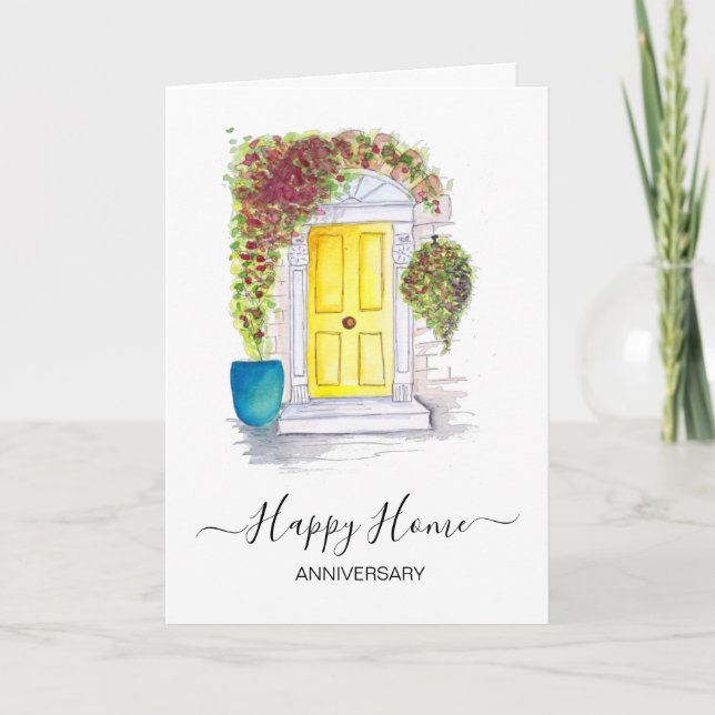 Anniversary on your new home real estate agent card (Front)