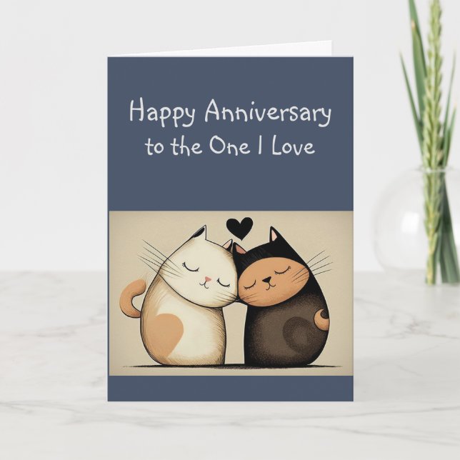  Anniversary One I Love Cuddling Cats Animals  Card (Front)