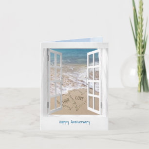 Anniversary Open Beach Window Card