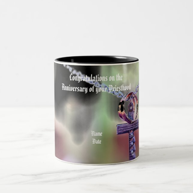 Anniversary Ordination Personalised Pastor Priest Two-Tone Coffee Mug (Center)