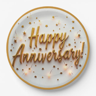 Anniversary Paper Plates, Party Plates
