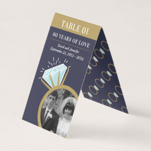 Anniversary party diamond ring table escort cards