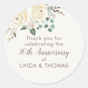 Anniversary Party Dreamy White Floral Stickers