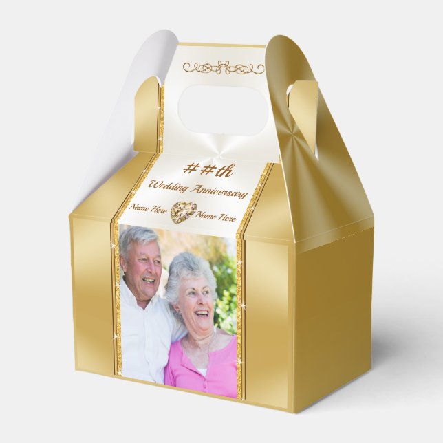Anniversary Party Favour Ideas. Photo, Personalise Box (Front Side)