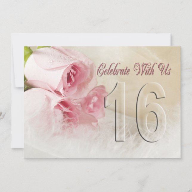 Anniversary party invitation for 16 years (Front)