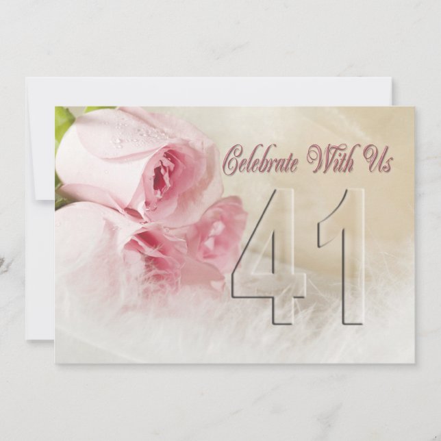 Anniversary party invitation for 41 years (Front)