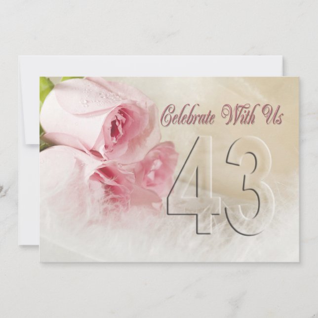 Anniversary party invitation for 43 years (Front)