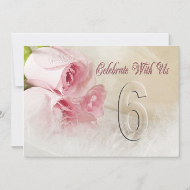 Anniversary party invitation for 6 years (Front)