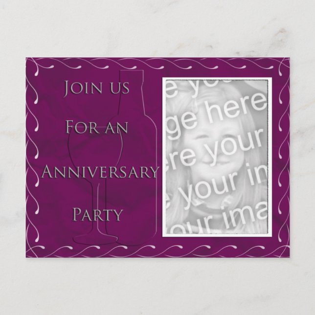 Anniversary Party Invitation Postcard (Front)