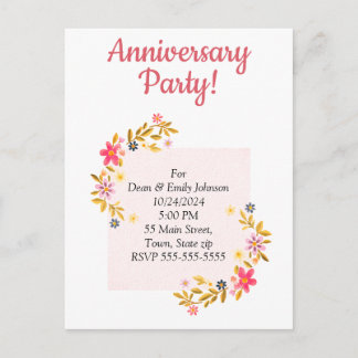 Anniversary party invitations