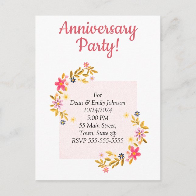 Anniversary party invitations (Front)