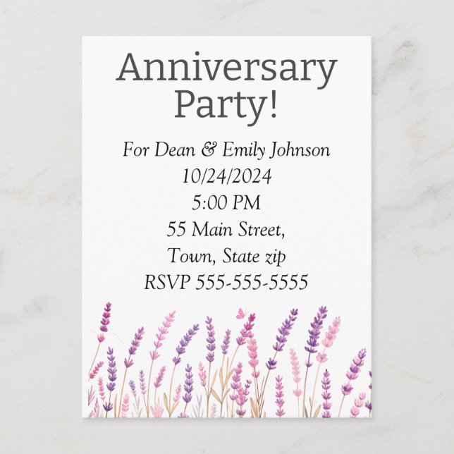 Anniversary party invitations (Front)