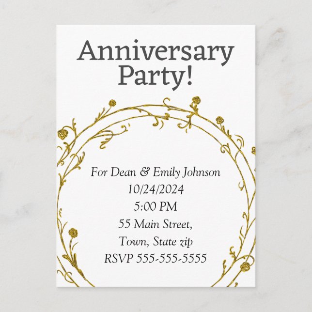 Anniversary party invitations (Front)