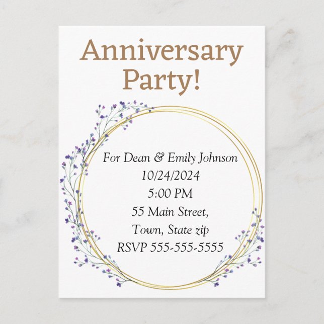 Anniversary party invitations (Front)