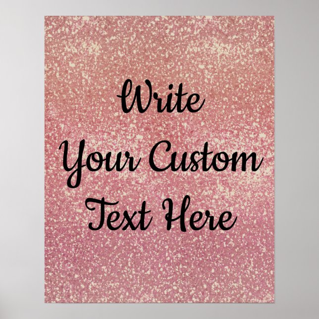 Anniversary Party Photo Prop Pink Gold Birthday Poster (Front)