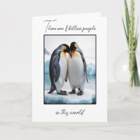 Anniversary Penguin Couple On An Iceberg