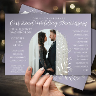 Anniversary Photo Arch Lavender Botanical Elegant Invitation