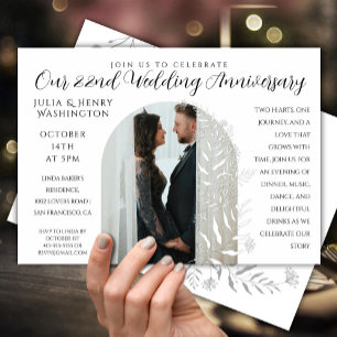 Anniversary Photo Arch Minimal Botanical Elegant Invitation