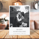 Anniversary Photo Card | Elegant Classy 5x7 Folded<br><div class="desc">Simple, stylish, elegant custom photo Anniversary card with modern minimalist typography and a simple white border in classic black and white. The photo and text can easily be personalized for a design as unique as your husband, wife, partner or special couple! The image shown is for illustration purposes only to...</div>