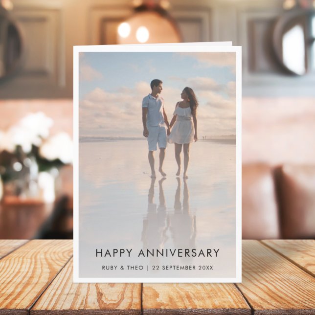 Anniversary Photo Card | Modern Elegant 5x7 Folded (Creator Uploaded)