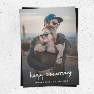 Anniversary Photo   Modern Trendy Stylish Card