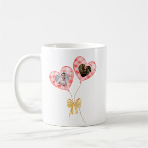 Anniversary photo mug  - red balloons with face